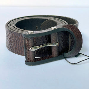 Elegant Handmade Vintage Genuine Leather Belt, Textured, The Ultimate Official Gift for Men - Color: Brown