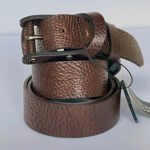 Elegant Handmade Vintage Genuine Leather Belt, Textured, The Ultimate Official Gift for Men - Color: Brown