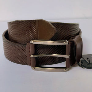 Elegant Handmade Genuine Leather Belt, Dots Pattern, The Ultimate Official Gift for Men & Women- Color: Brown- Size: 44