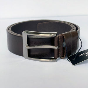 Elegant Handmade Genuine Leather Belt, Textured, The Ultimate Official Gift for Men - Color: Brown-Size:34