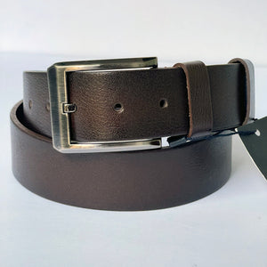 Elegant Handmade Genuine Leather Belt, Textured, The Ultimate Official Gift for Men - Color: Brown-Size:34