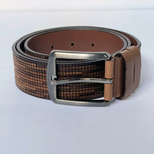 Load image into Gallery viewer, Elegant Handmade Genuine Leather Belt, Squares Pattern, The Ultimate Official Gift for Men &amp; Women- Color: Light Brown-Size:36