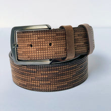 Load image into Gallery viewer, Elegant Handmade Genuine Leather Belt, Squares Pattern, The Ultimate Official Gift for Men &amp; Women- Color: Light Brown-Size:36