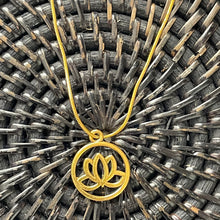 Load image into Gallery viewer, Stainless Steel Lotus Pendant Necklace - Elegant Unisex Golden Jewelry Gift with Durable Construction