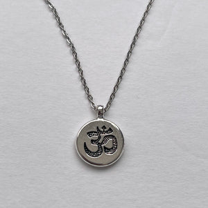 Stainless Steel OM Symbol Pendant Necklace - Elegant Unisex Jewelry Gift with Durable Construction