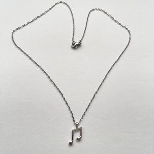 Stainless Steel Music Note Pendant Necklace - Elegant Unisex Jewelry Gift with Durable Construction