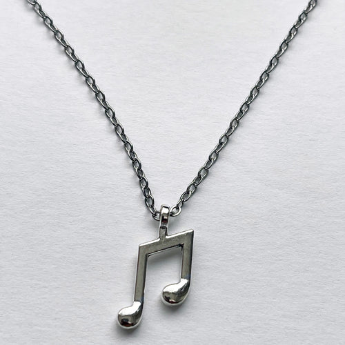 Stainless Steel Music Note Pendant Necklace - Elegant Unisex Jewelry Gift with Durable Construction