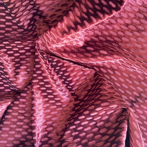 1.5 Yards of Geometric Honey Comb Pattern, Burnout Velvet, Perfect for Cushion Cover or Table Top - Ruby