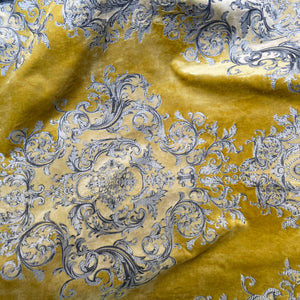 Imperial Medallion Pattern Velvet Upholstery Fabric - Perfect For Table Top and Cushion Covers - Buckingham Pattern