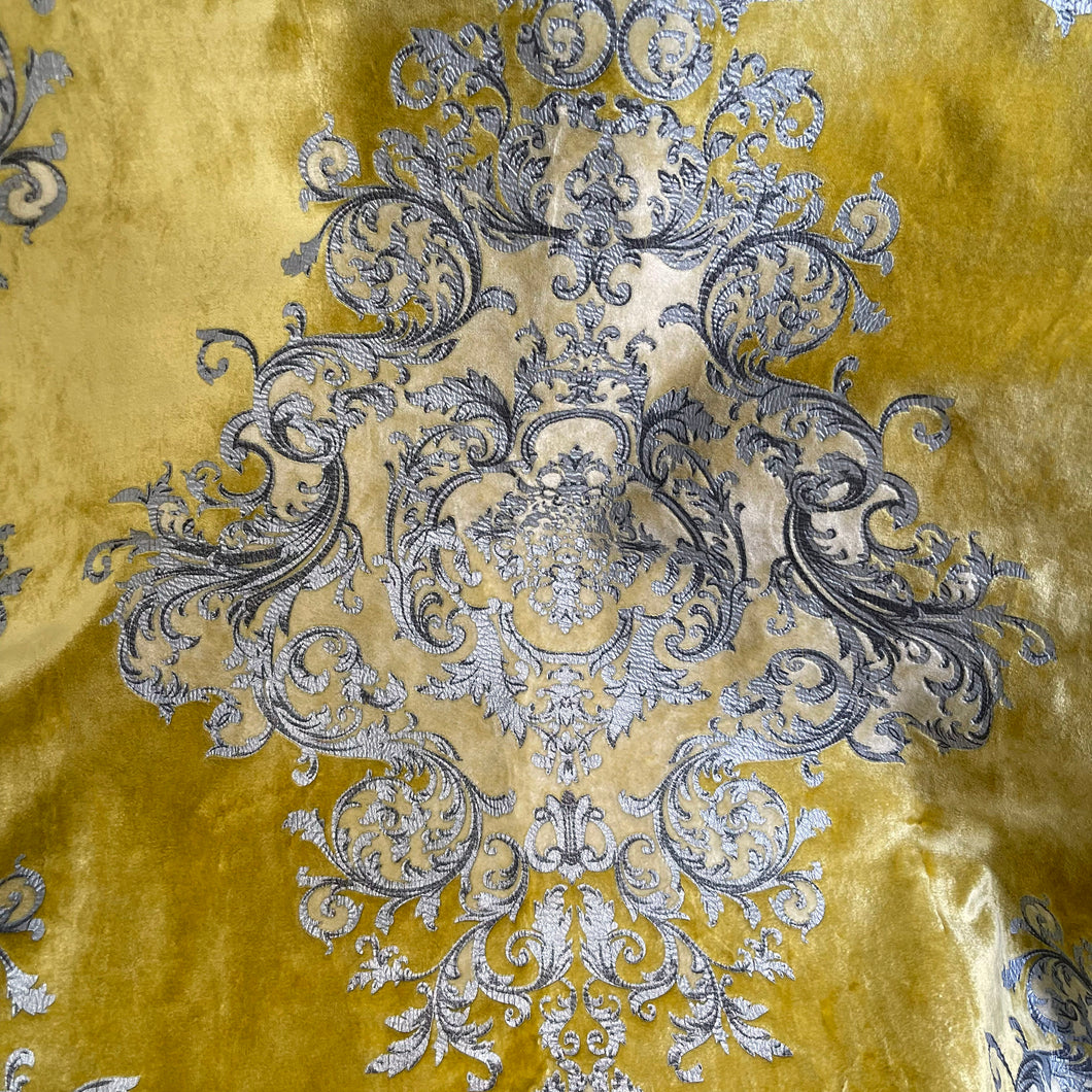 Imperial Medallion Pattern Velvet Upholstery Fabric - Perfect For Table Top and Cushion Covers - Buckingham Pattern