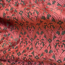 Load image into Gallery viewer, 1 Yard of Bellagio - FLORAL PATTERN BURNOUT VELVET UPHOLSTERY FABRIC, Perfect for Cushion Cover or Table Top - Color: Henna