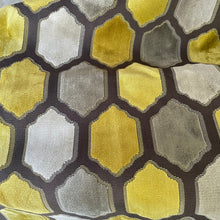 Load image into Gallery viewer, 1 Yard of SEYMOUR MODERN HONEYCOMB PATTERN CUT VELVET UPHOLSTERY FABRIC, Perfect for Cushion Cover or Table Top - Color: Golden