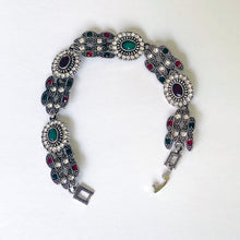 Load image into Gallery viewer, Handmade Bracelet Designed with Ruby, Emerald, and Crystal Stones - Perfect Gift for Girls and Women