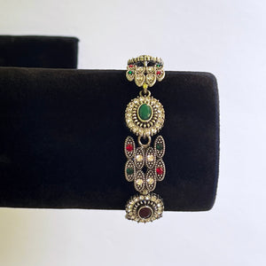 Handmade Bracelet Designed with Ruby, Emerald, and Crystal Stones - Perfect Gift for Girls and Women