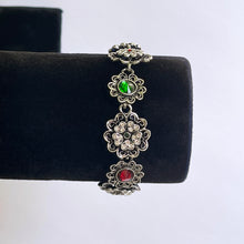 Load image into Gallery viewer, Handmade Bracelet Designed with Ruby, Emerald, and Crystal Stones - Perfect Gift for Girls and Women