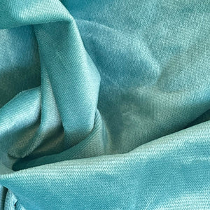 One Yard of BELVEDERE - PREMIUM PLUSH SATEEN PLAIN VELVET UPHOLSTERY FABRIC, Perfect for Cushion Cover or Table Top - Color: Caribbean Blue