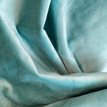 Load image into Gallery viewer, One Yard of BELVEDERE - PREMIUM PLUSH SATEEN PLAIN VELVET UPHOLSTERY FABRIC, Perfect for Cushion Cover or Table Top - Color: Caribbean Blue