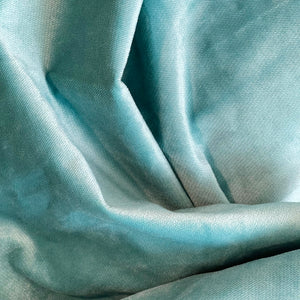 One Yard of BELVEDERE - PREMIUM PLUSH SATEEN PLAIN VELVET UPHOLSTERY FABRIC, Perfect for Cushion Cover or Table Top - Color: Caribbean Blue