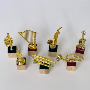 My Little Orchestra - Instruments on a Wooden Cube for Your Home or Office Decor - For Music Lovers