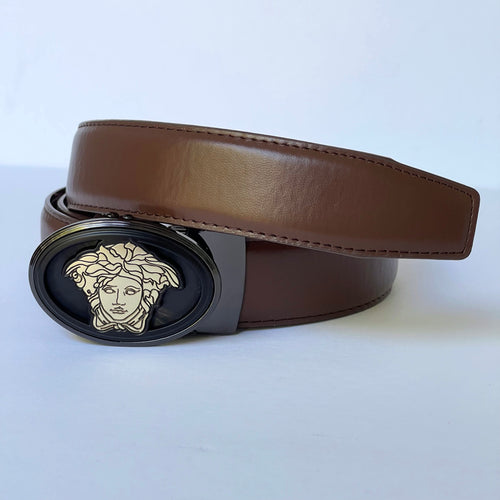 Elegant Handmade PU Leather Hole-Less Belt with Special Buckles, Plain, Available in 10 Fresh Colors, Easy to Adjust the Size - Style 11