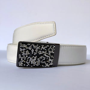 Elegant Handmade PU Leather Hole-Less Belt with Special Buckles, Plain, Available in 10 Fresh Colors, Easy to Adjust the Size - Style 12