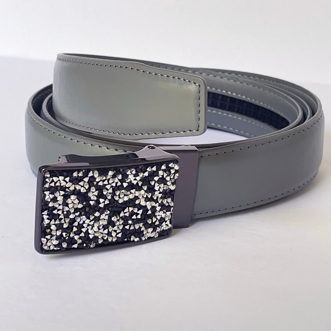 Elegant Handmade PU Leather Hole-Less Belt with Special Buckles, Plain, Available in 10 Fresh Colors, Easy to Adjust the Size - Style 12