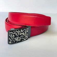 Load image into Gallery viewer, Elegant Handmade PU Leather Hole-Less Belt with Special Buckles, Plain, Available in 10 Fresh Colors, Easy to Adjust the Size - Style 12