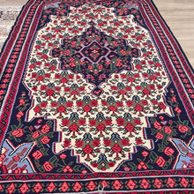 Load image into Gallery viewer, Traditional and Vintage Hand-Knotted Persian Senneh Rug with a Floral Pattern for Your Home Decor