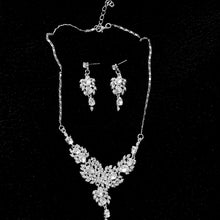 Load image into Gallery viewer, Luxurious Inlaid Rhinestone Wedding Jewelry Set - Sparkling Pendant Necklace &amp; Dangle Earrings for Women and Brides