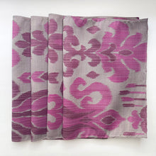 Load image into Gallery viewer, Elegant Plate Mats for Your Dining Room, Sutra - Pack of 4 Beautiful Jacquard IKAT Designer Pattern Light-Weight Placemats - Color: Amethyst