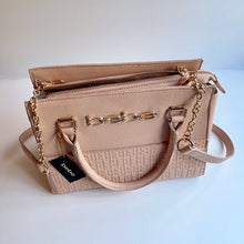 Load image into Gallery viewer, BeBe Zuri Almond Vegan Leather Satchel/Crossbody Convertible Handbag