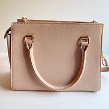 Load image into Gallery viewer, BeBe Zuri Almond Vegan Leather Satchel/Crossbody Convertible Handbag