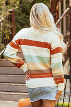 Load image into Gallery viewer, Morgan Crew Neck Drop-shoulder Striped Sweater for Girls and Women