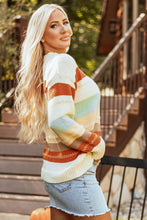 Load image into Gallery viewer, Morgan Crew Neck Drop-shoulder Striped Sweater for Girls and Women