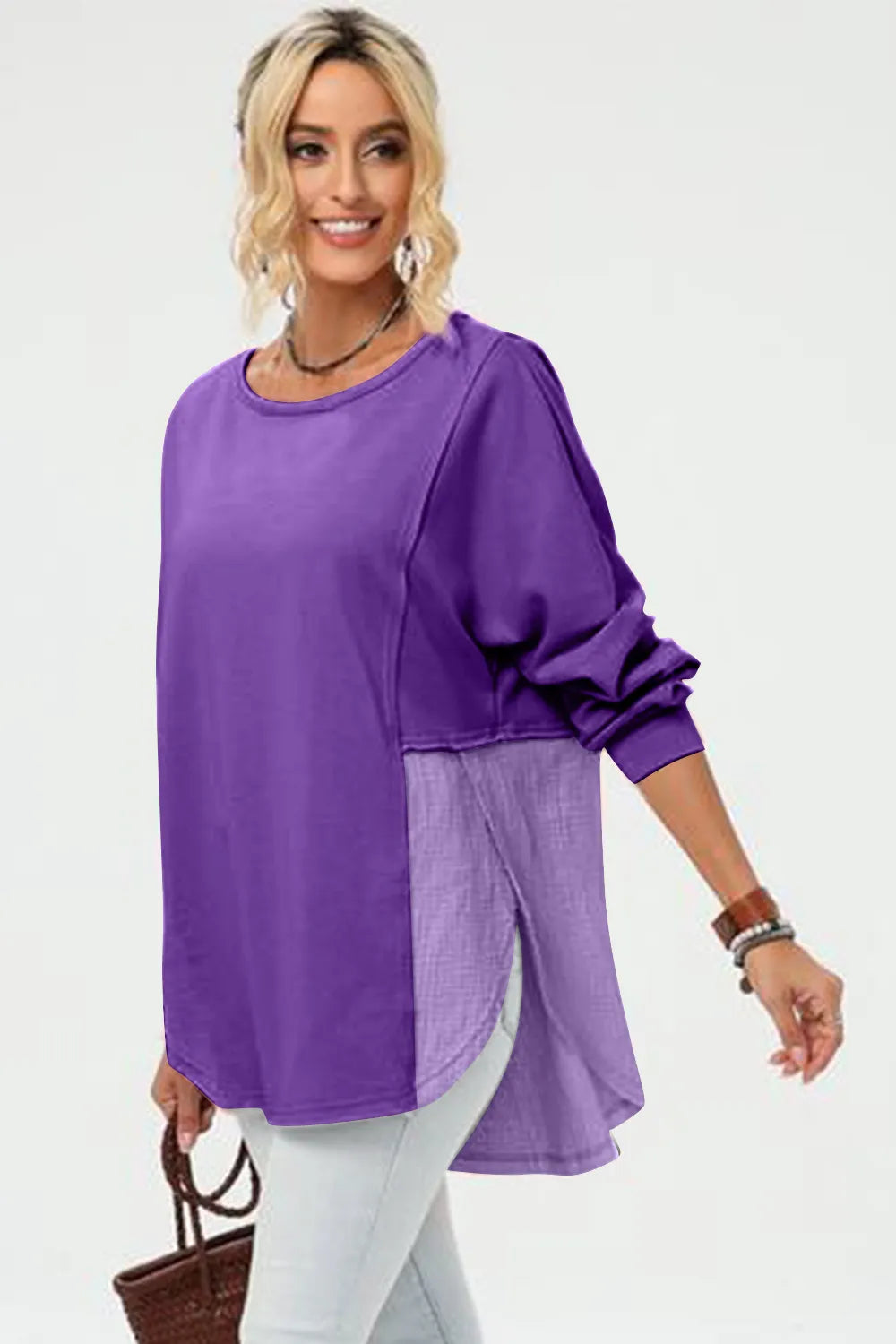 Double Take Full Size Long Sleeve High-Low T-Shirt in 3 Colors – Eliot ...