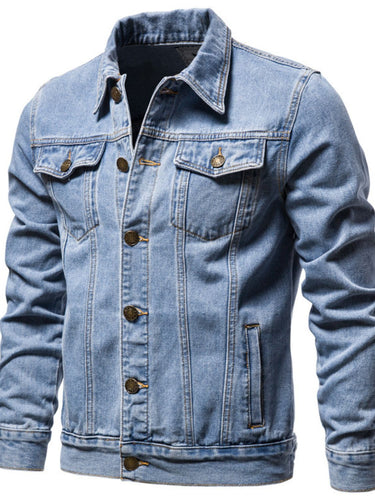 Men's Button Down Long Sleeve Denim Jacket in 3 Colors, Perfect Quality Eliot Shops USA
