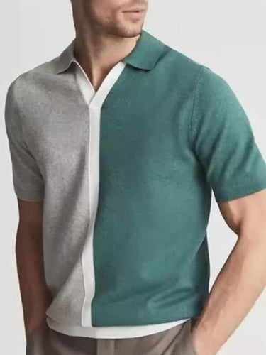 Men's Plus Size Beautiful Color Block Short Sleeve Polo (M to 3XL) Eliot Shops