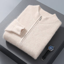 Load image into Gallery viewer, Elegant Men&#39;s Half-high Collar Loose Thick Zip Wool Knitted Sweater, in 6 Beautiful Colors, S to XXXL