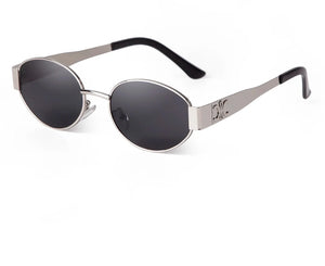 Retro Metal Frame Unisex Oval Sunglasses