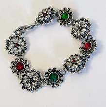 Load image into Gallery viewer, Handmade Bracelet Designed with Ruby, Emerald, and Crystal Stones - Perfect Gift for Girls and Women