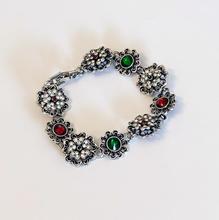 Load image into Gallery viewer, Handmade Bracelet Designed with Ruby, Emerald, and Crystal Stones - Perfect Gift for Girls and Women