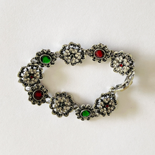 Load image into Gallery viewer, Handmade Bracelet Designed with Ruby, Emerald, and Crystal Stones - Perfect Gift for Girls and Women