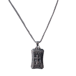 Elegant Big FDL Cross Pendant with a Thick Chain