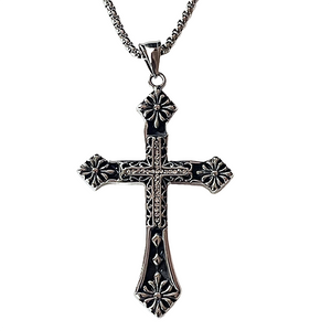 Elegant Big FDL Cross Pendant with a Thick Chain