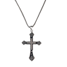 Load image into Gallery viewer, Elegant Big FDL Cross Pendant with a Thick Chain