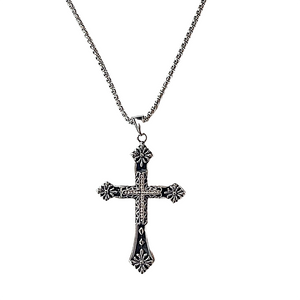 Elegant Big FDL Cross Pendant with a Thick Chain