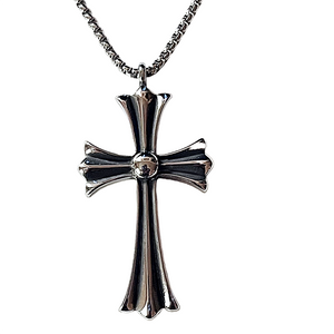 Elegant Big FDL Cross Pendant with a Thick Chain