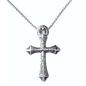 Elegant Big FDL Cross Pendant with a Thick Chain