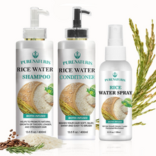 Load image into Gallery viewer, Rosemary Rice Water Hair Growth System Kit - Shampoo, Conditioner and Leave-in Serum