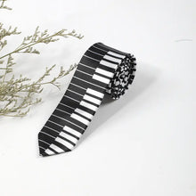 Load image into Gallery viewer, Mens Stylish Woven Polyester Piano Key Pattern Tie - Perfect for Party, Ideal Gift Choice for Music Lovers - 2 Colors